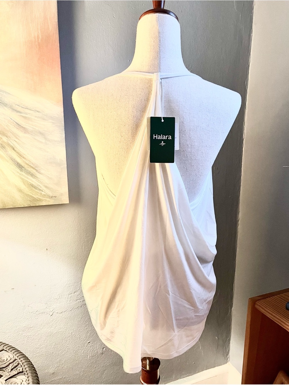 Halara Size Large Draped White Tank. New with Tags